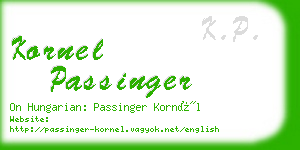 kornel passinger business card